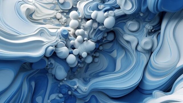 Three dimensional abstract surreal shapes in organic motion