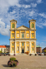 Cityscape with church Karlskrona in SwedenUNESCO site