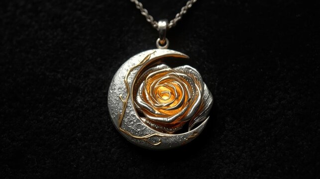 golden necklace rose
