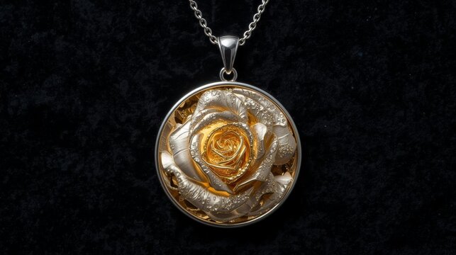 golden necklace rose