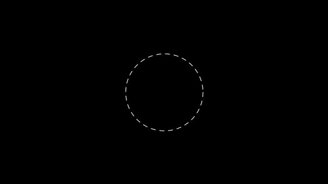 Circle and rectangle dotted line frame,Line dot circle frame animated on background. Rectangular doodle scribble element motion, circle frame dotted line animation isolated