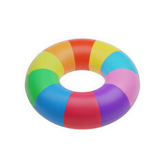 Obraz premium Brightly colored inflatable pool tube floating device