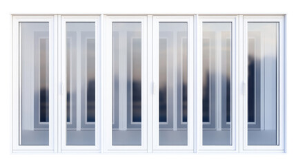 Minimalist abstract window panels on transparent background
