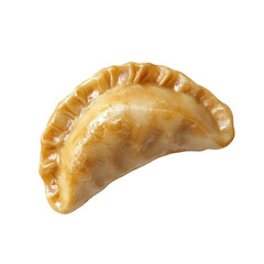Golden brown baked empanada on transparent background