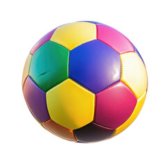 Colorful soccer ball isolated on transparent background