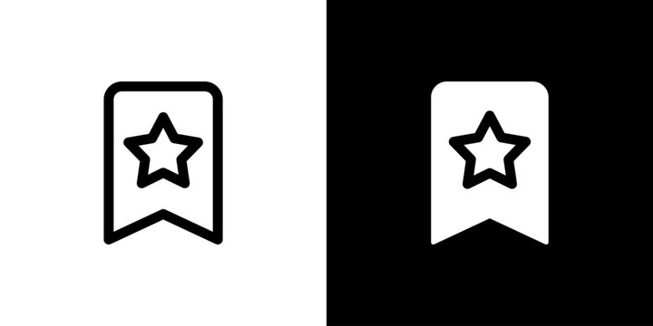 Favorite icon concept with flat Black White Background. Vector illustration.