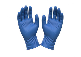Obraz premium Blue nitrile gloves isolated on transparent background