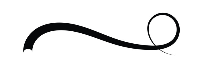 Swoosh line vector, underline swish, stroke swash swirl, curly hand drawn text calligraphic brush tail, black fireworks icon set isolated on white background. doodle decorative illustration in eps 10 