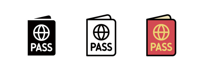 Passport icon, simple passport illustration