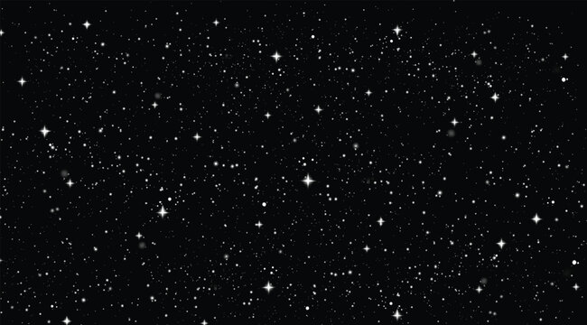 shining stars on black background