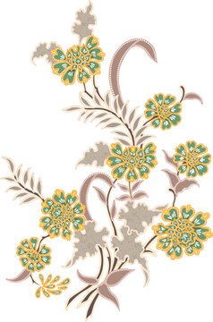 Elegant Batik Floral Cluster
