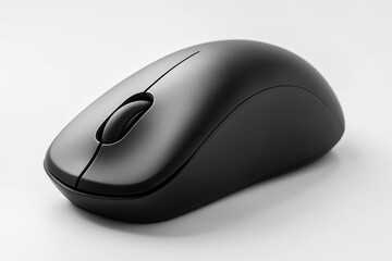 Sleek Ergonomic Computer Mouse in Matte Black - Modern Minimalist Design on White Background
