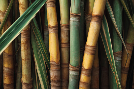Sugarcane Stalks Texture - Tropical Agricultural Graphic Design Element