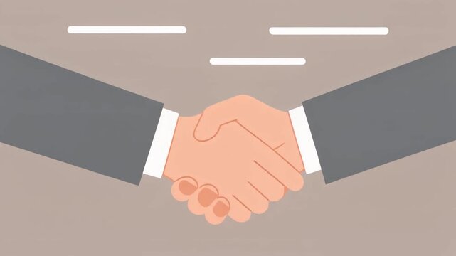 Business handshake concept animated hands greeting partnership agreement.