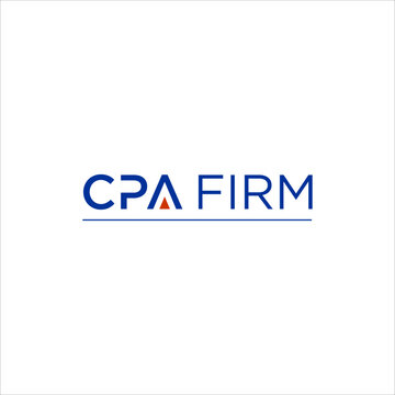 CPA firm logo icon vector typography design with modern blue lettering and minimal professional style for accounting finance consulting business corporate identity