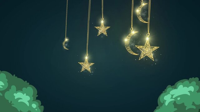 Falling lectern animation on green screen with a Ramadan theme, featuring a podium descending from above with smooth motion. Ideal for Islamic presentations, Ramadan events, religious lectures, mosque