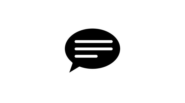 Speech bubble icon vector animation. 4k stock video