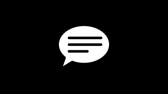 Speech bubble icon vector animation. 4k stock video
