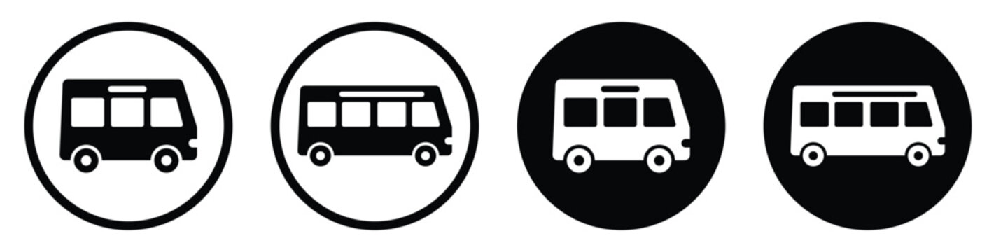 Modern City Bus with Urban Elements and Traffic Details, vector illustration