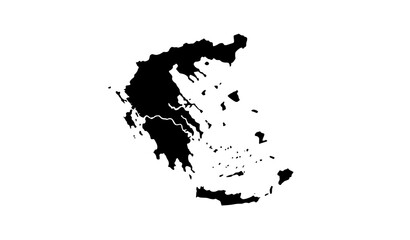 Greece map icon flat vector illustration isolated on white background