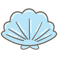 Illustration of a Light Blue Seashell
