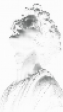 Creative Halftone Pattern with Dynamic Dot Composition