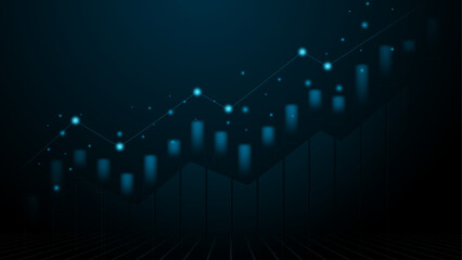 stocks market investment background with candlestick chart