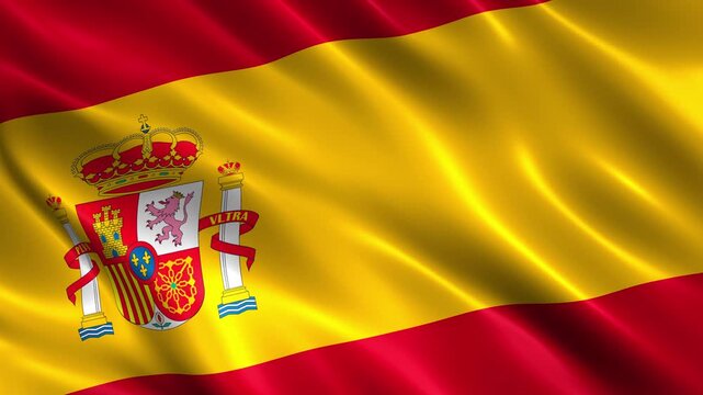 waving spain national flag animation loop