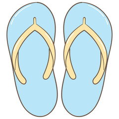 Pair of Light Blue Flip-Flops Illustration