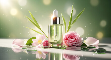 빛나는 세럼, 꽃과 함께 신선하게 빛나다