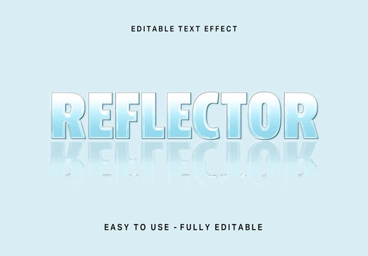 Blue Mirror Reflection Text Effect Reflective Gradient Bold Font