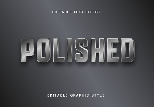 Silver Polished Surface Text Effect Chrome Gradient Font