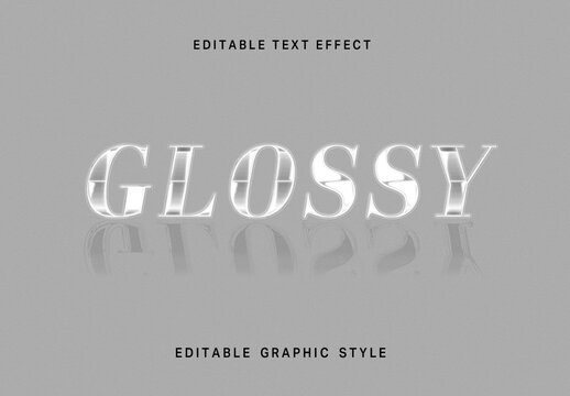 Silver Glossy Reflection Text Effect Elegant Shiny Font