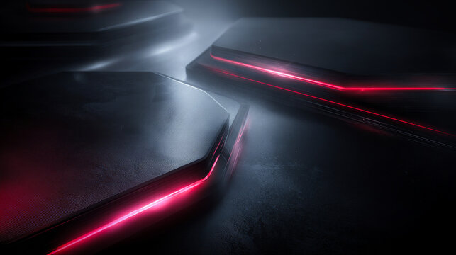 Abstract black futuristic advanced technology background - Powered by Adobe