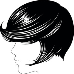 girl with silhouette of a girl's hair 