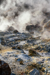Obraz premium view of the Seltun Geothermal Area on the Reykjanes Peninsula of southwestern Iceland
