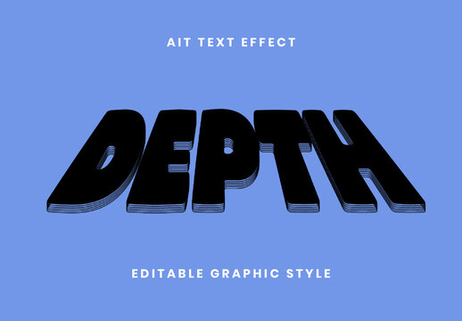 Black Shadow Depth Text Effect Bold Layered Font