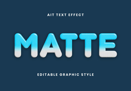 Blue And White Matte Plastic Text Effect Gradient Bubble Font