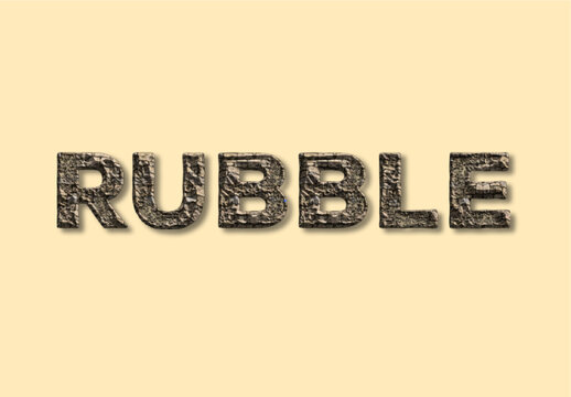 Brown Concrete Grunge Text Effect Rubble Crushed Broken Font