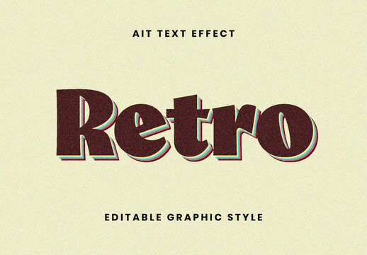 Colorful Offset Shadow Text Effect Retro Layered Font