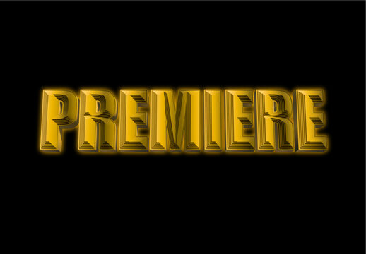 Gold Cinematic Text Effect Retro Marquee 3D Font