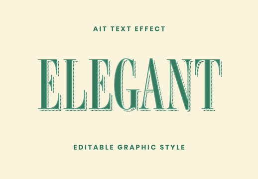 Green Drop Shadow Text Effect Engraved Vintage Elegant Font