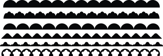 Clipart Scalloped edge seamless set design