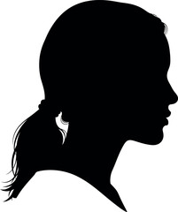 silhouette of a woman silhouette of a girl's hair 