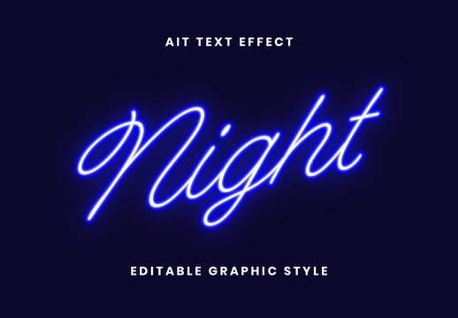 Blue And White Neon Glow Text Effect Cursive Electric Script Font