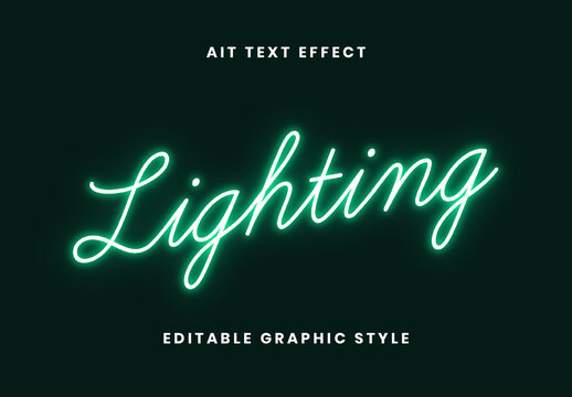 Neon Script Glow Text Effect