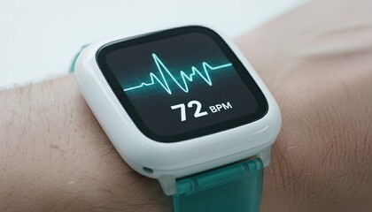 A close-up shot of a smartwatch displaying a vital health reading, indicating the modern fusion of technology and well-being. Capturing how technology can monitor and improve personal health.