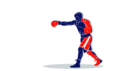 Fototapeta premium Professional boxer throwing a powerful punch in dynamic stance