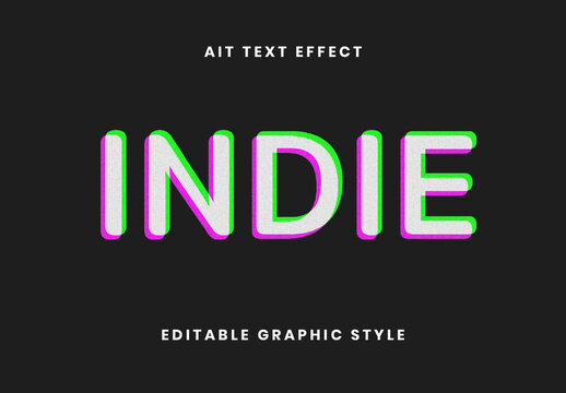 Green And Pink Color Offset Text Effect Noise Glitch Font