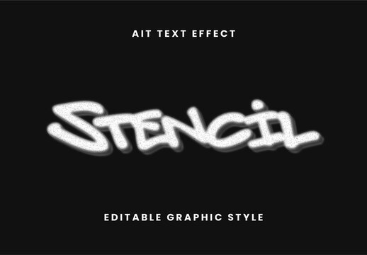 White Graffiti Text Effect Stencil Street Paint Font